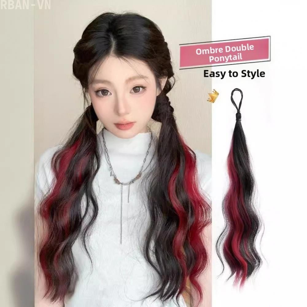 Two Pack Curly Ponytail Hair Extensions Self Wrapped Double Braids For Daily Use