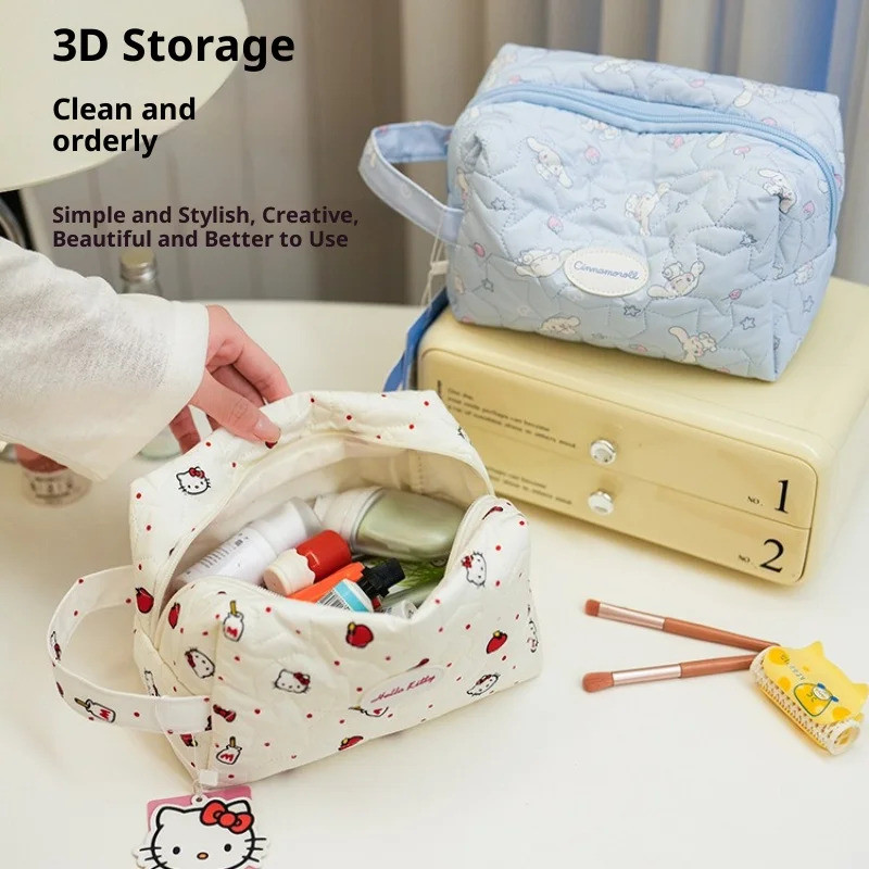 Sanrio Cosmetic pouch Women's Cosmetic bag Cartoon Kawaii Toiletry bag Portable Travel Clutch Bag Li