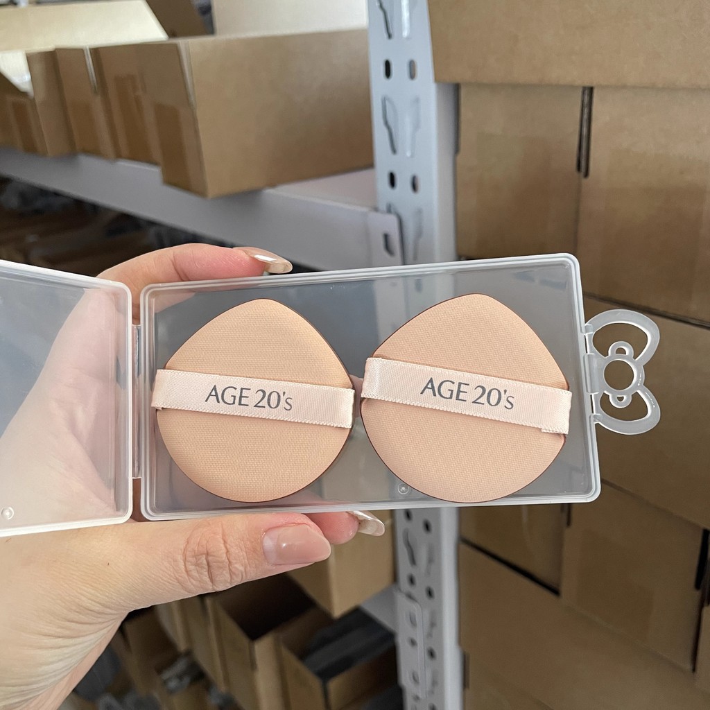 AGE 20'S AGE Air Cushion Puff All-round bb Cream Liquid Foundation Thay thế Puff 2 hộp Ướt Khô Sử dụ