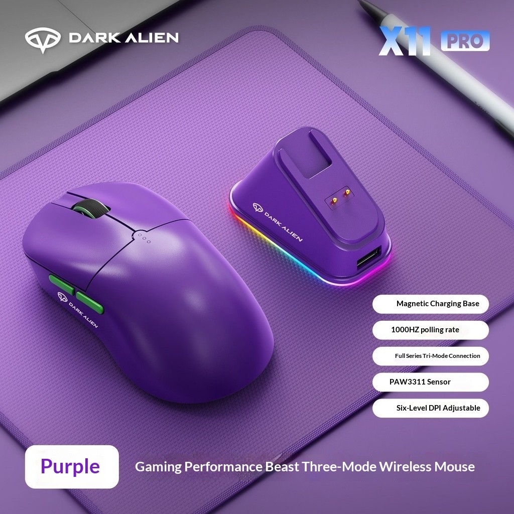 Chuột gaming không dây Dark Alien X11 Pro 3 chế độ | KCRAFT - World of Keycaps