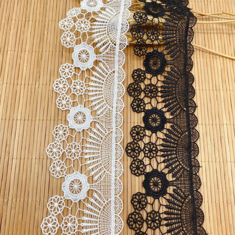 3Yards Hoa Rỗng Thêu Ren Vải DIY Còng Đầm Váy Cưới Trẻ Em Đầm May Phụ Kiện