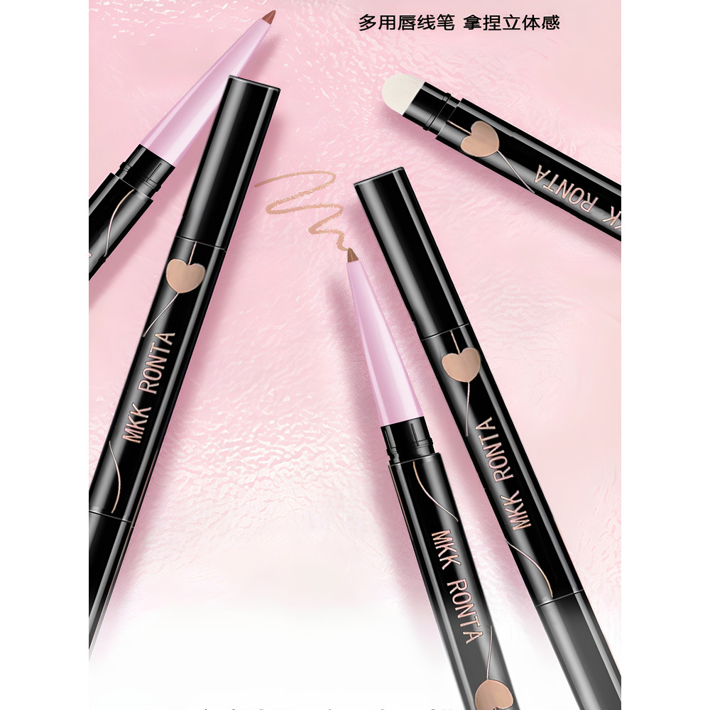MKK RONTA Artist Double-Headed Lip Liner Phác thảo 3D Ba chiều Hình dạng môi lâu trôi Kết xuất Matte