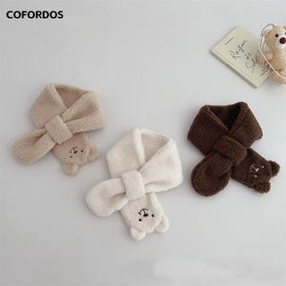 Bộ găng tay khăn quàng cổ COFORDOS, Bộ đồ găng tay khăn quàng cổ hoạt hình dễ thương bằng len cừu, dày dặn mùa thu đông chống gió cổ cho trẻ em
