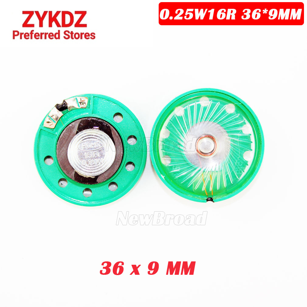 5 Cái / lốc Mới Xanh Siêu Mỏng Loa Mini 16 ohms 0,25 watt 0,25W 16R Loa Đường Kính 36MM 3.6CM Độ Dày