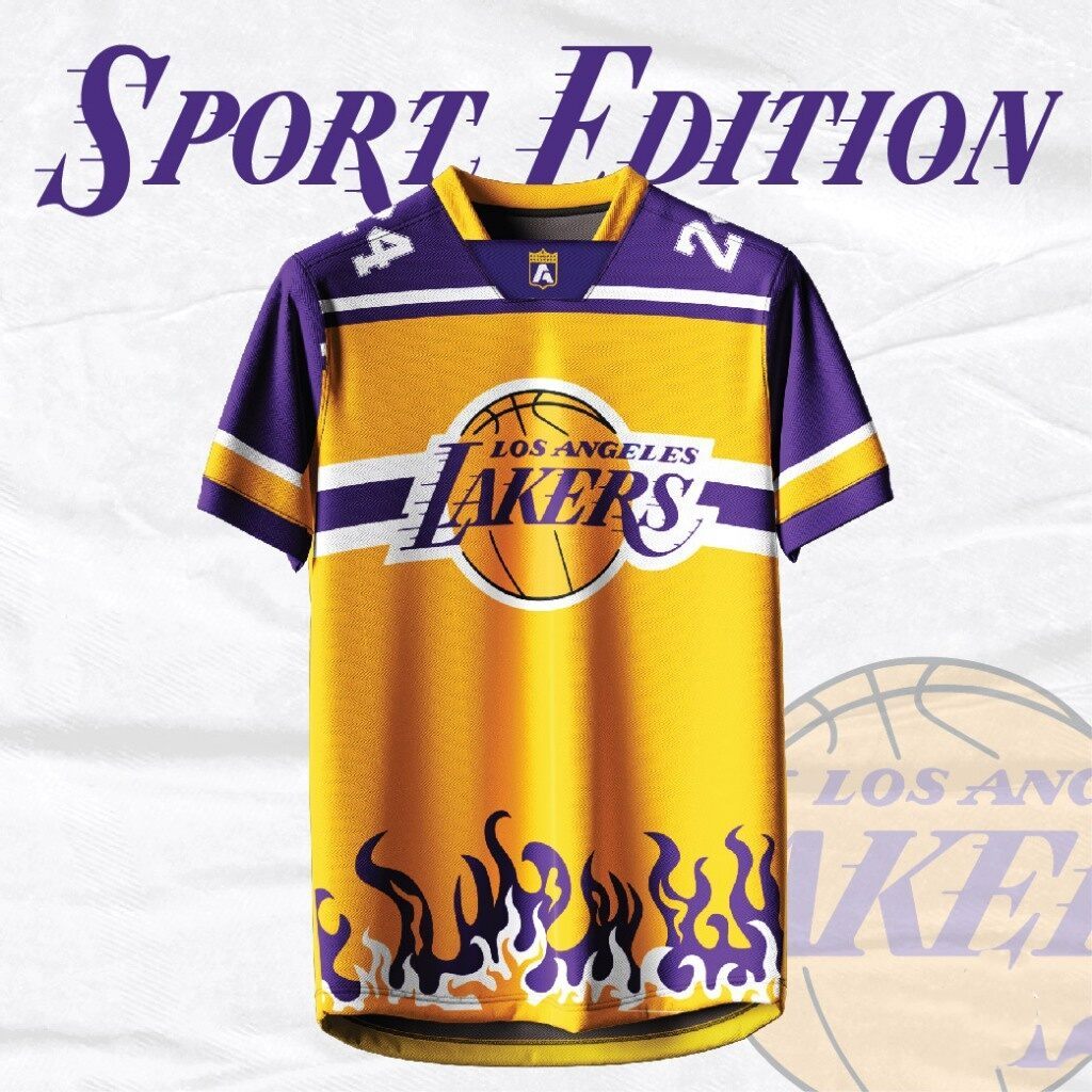 AMIGO 2025 Thăng hoa Microfiber Jersey áo thun Thiết kế Lakers áo sơ mi áo jersey virus jersey