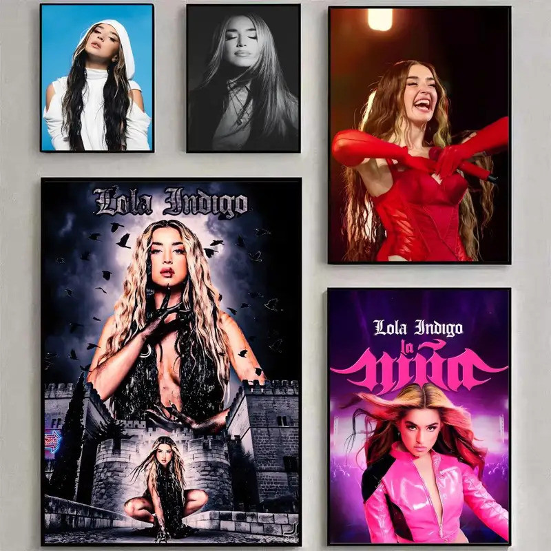 Ca Sĩ Âm Nhạc L-lola Indigo Poster Hình Ảnh Phòng Ngủ Nhà Nội Thất Trang Trí Tường Tranh Canvas Nghệ