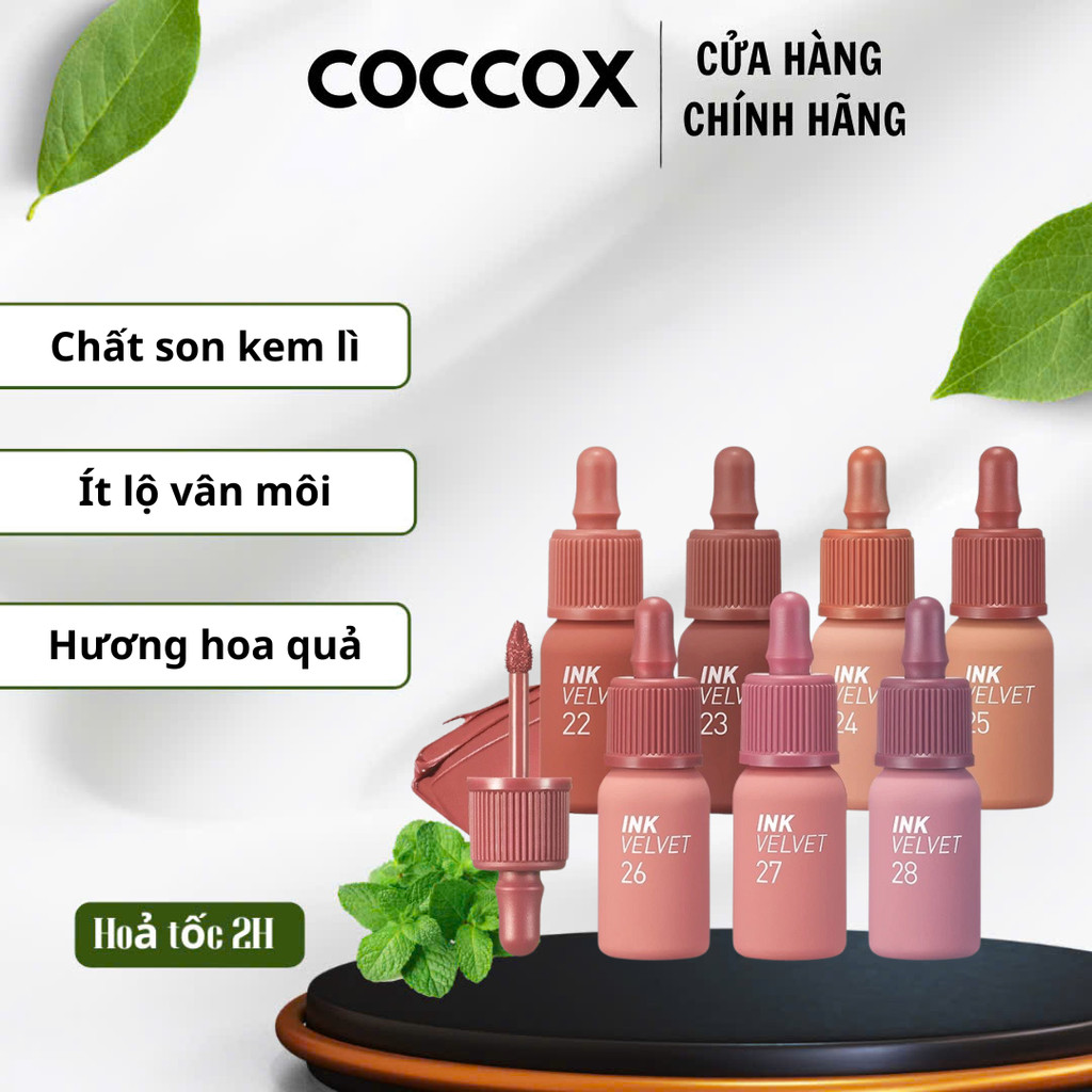 Son Kem Ink Velvet Peripera Tint Nude Peach 46 Màu Mới Nhất 22 24 25 30 40 41 45
