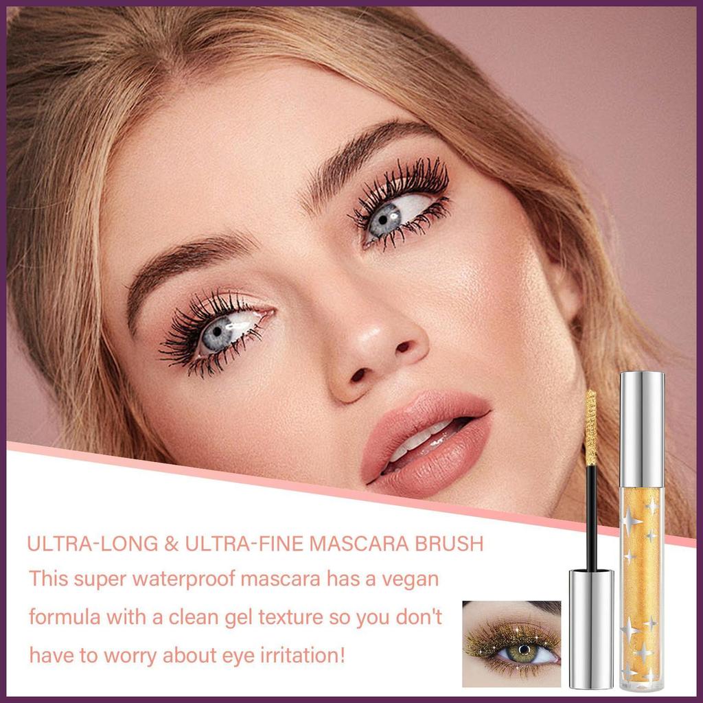 Lấp Lánh Mascara Quyến Rũ Sequin Mascara Sequin Lấp Lánh Nhanh Khô Uốn Tóc Nối Dài Lông Mi Mascara V