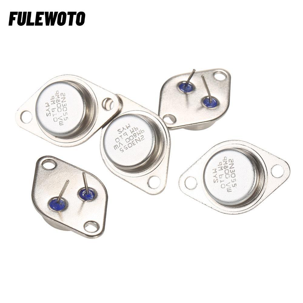 FILEWOOTO 5 Chiếc Điện Transistor, TO-3 Kim Loại 2N3055 Điện Transistor, Bộ Transistor 2N3055 NPN 15