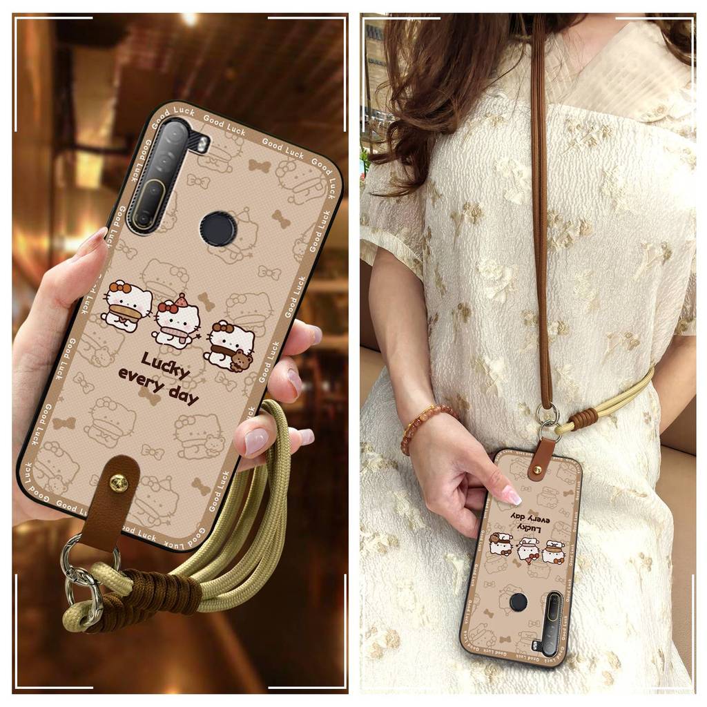 Ốp Điện Thoại Silicon Dây Buộc Cho HTC Desire 20 Pro / D20 Pro Đeo Ngang Bọc Toàn Bộ Phim Hoạt Hình 