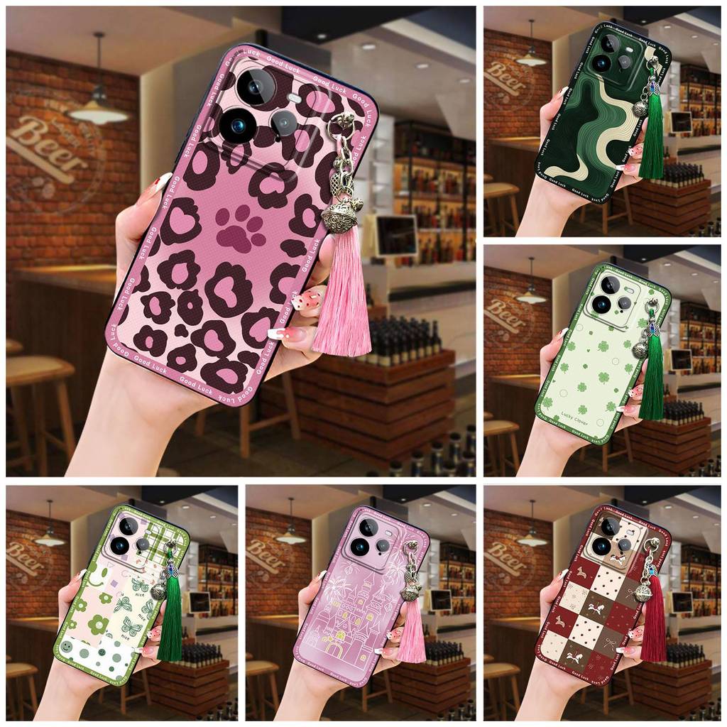 Ốp Điện Thoại Tua Rua Chuông Cho Realme GT7 Pro Hoạt Hình Túi Điện Thoại Chống Bụi Chống Thấm Nước B