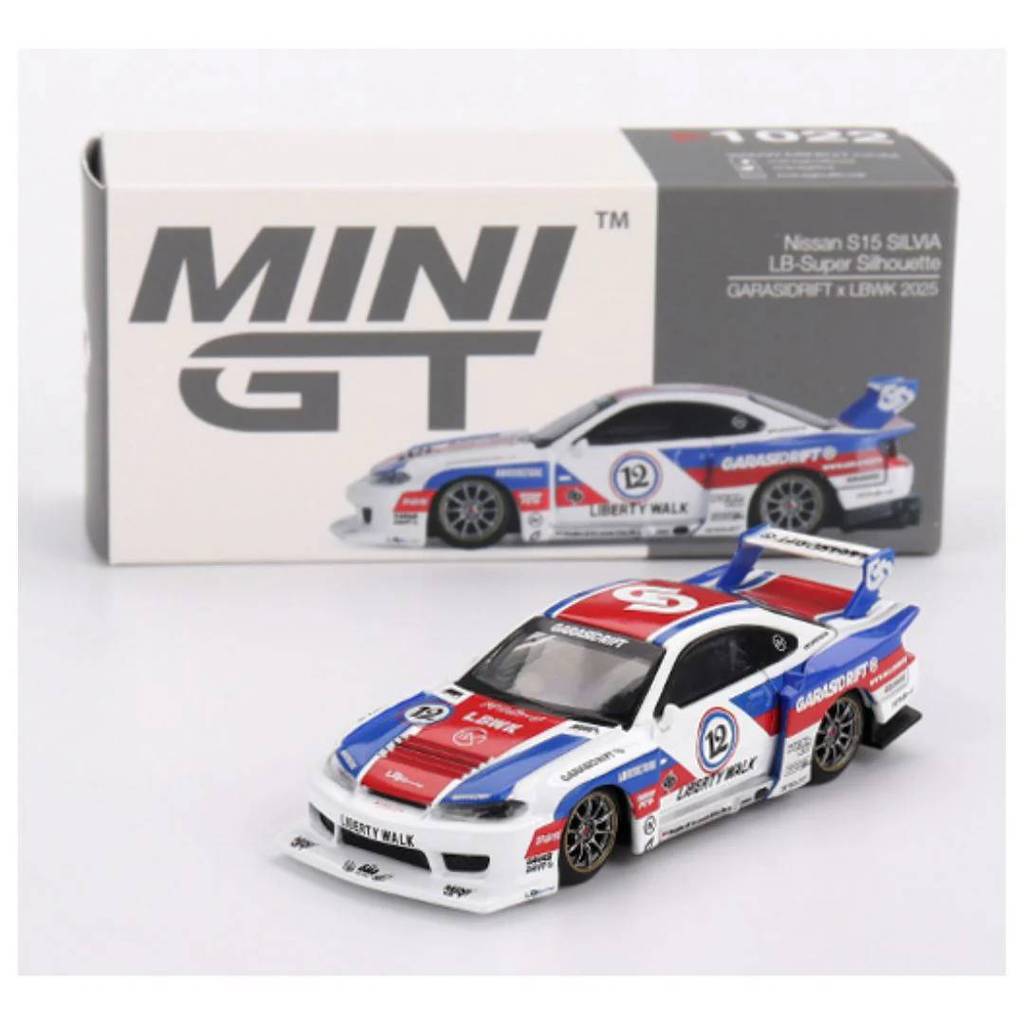 Đồ chơi xe Mini GT Box Version MGT01022 Nissan LB-Super Silhouette S15 SILVIA GARASIDRIFT x LBWK 202