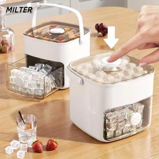 Máy làm đá MILTER, Khuôn làm đá viên lưu trữ bằng nhựa vuông, Nắp ép dễ dàng 48 khối Khay đựng đá viên dung tích lớn Cà phê