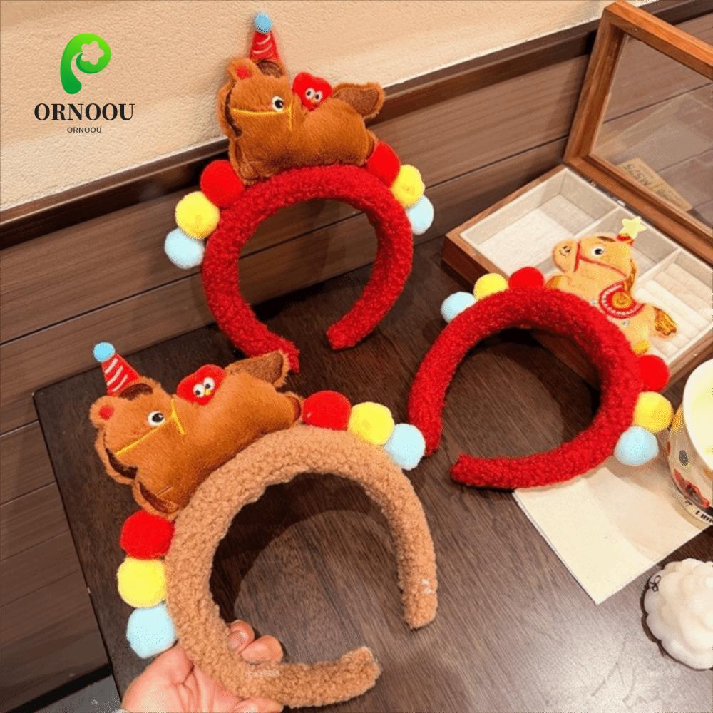 ORNOOU Vòng Tóc Ngựa Phim Hoạt Hình, Bùa May Mắn Tinh Tế, Phong Cách Tết Nguyên Đán Đỏ Sang Trọng Ch