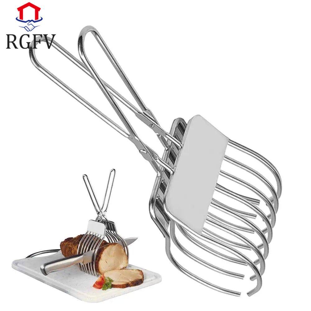 RGFV Máy cắt thịt bò nướng RGFV, Tông cắt lát bánh mì thịt dễ dàng đa chức năng, Hỗ trợ nhà bếp Vận hành thủ công bằng tay bằng thép không gỉ Lưới nướng thịt BBQ