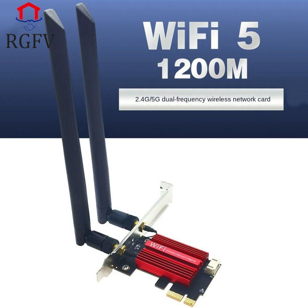 Card mạng không dây RGFV, Bộ chuyển đổi WiFi PCIE WiFi 5 AC1200, Ổ đĩa xoay di động Bộ chuyển đổi Wi