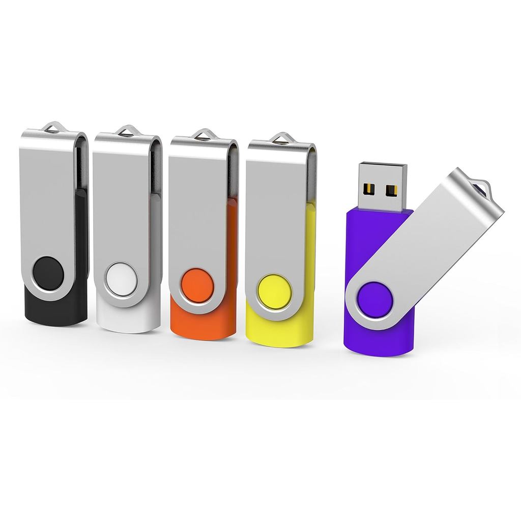Aiibe 5 Gói 64GB USB Flash Drive 64 GB Ổ đĩa flash Ổ đĩa ngón tay cái Xoay USB Stick USB 2.0 Ổ đĩa b