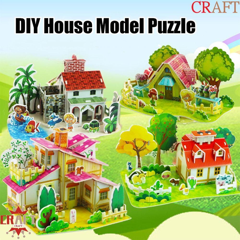 CRAFT Building 3D Puzzle, 3D Puzzle Assembly Building Blocks DIY House Model Puzzle, Building Block 