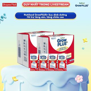 [LIVESTREAM KOL] Thùng SBPS Nutifood GrowPLUS+ ít đường Suy Dinh Dưỡng - Trên 1 Tuổi - (48 x 110ml) (Bao bì tùy lô hàng)