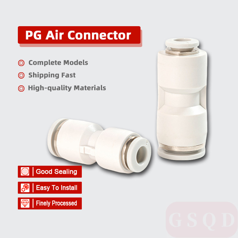 Giảm đường kính thẳng Khớp PG6-4 8-6 10-8 12-10 Phụ kiện đẩy Đầu nối khí nén