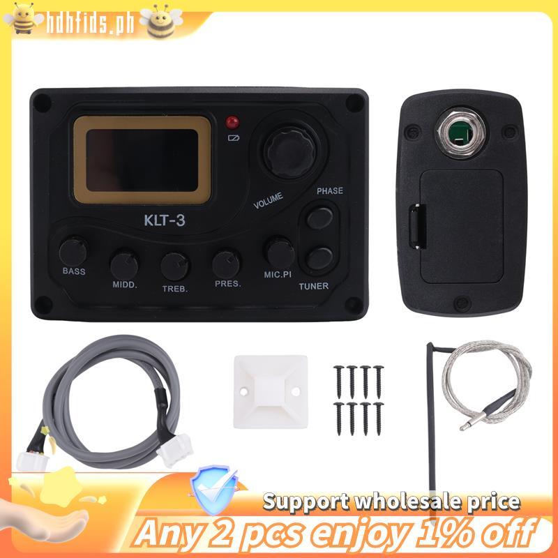 -4 Band EQ Equalizer -3 Acoustic Guitar EQ Preamp với Digital Tuner Guitar Pickup