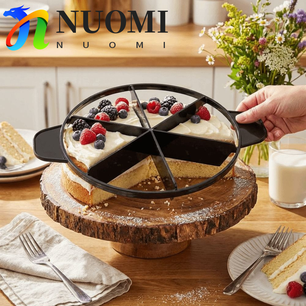 	 NUOMI Máy ép cắt bánh Pizza NUOMI, Bộ phận 6 / 8 có tay cầm Máy cắt bánh, Dụng cụ làm bánh lớp thực tế Hình tròn Bộ chia bánh mì chống rỉ sét Bánh ngọt nướng