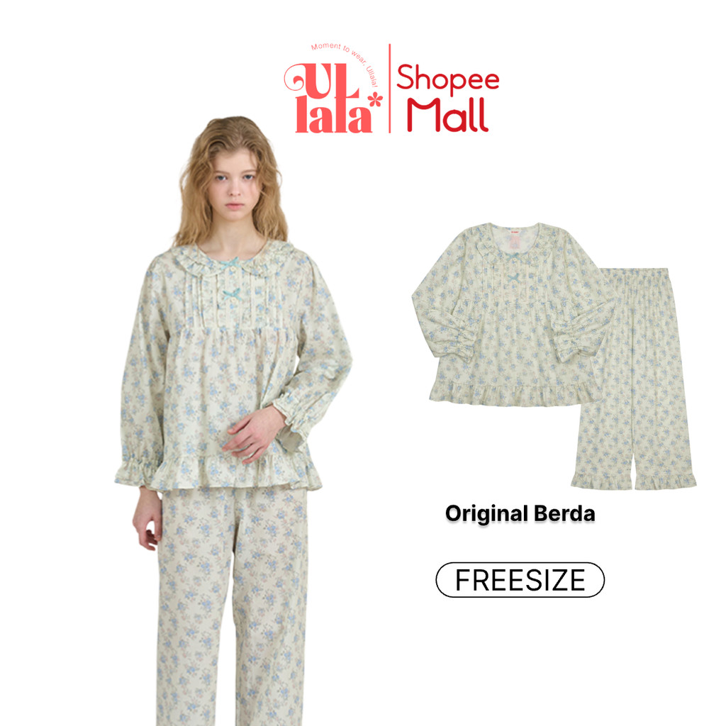 Ullala Pajamas Berda bộ ngủ mặc nhà nữ dài tay Freesize
