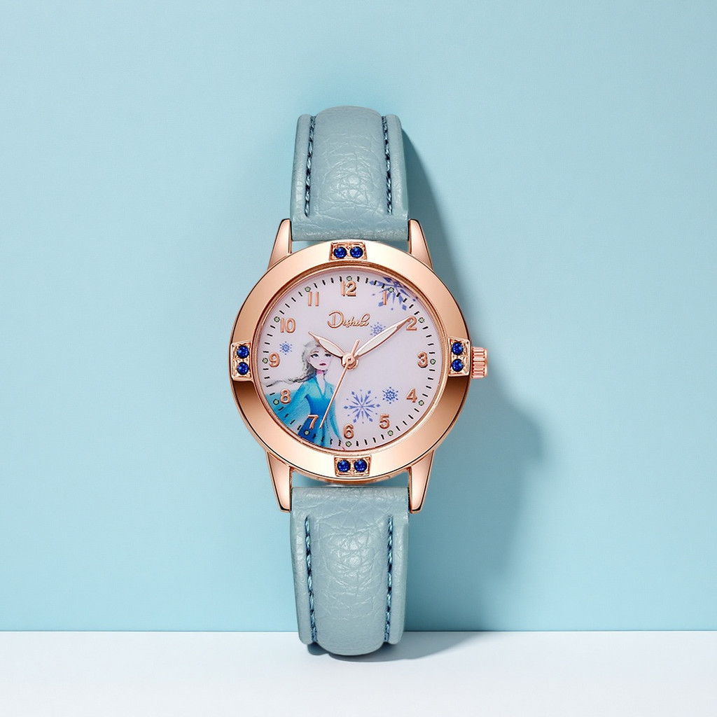 Đồng Hồ Frozen Dạ Quang Dây Thạch Anh Đồng Hồ Bé Gái Đồ Chơi Công Chúa Elsa Đồng Hồ Elsa Nữ Hoàng Quà Tặng