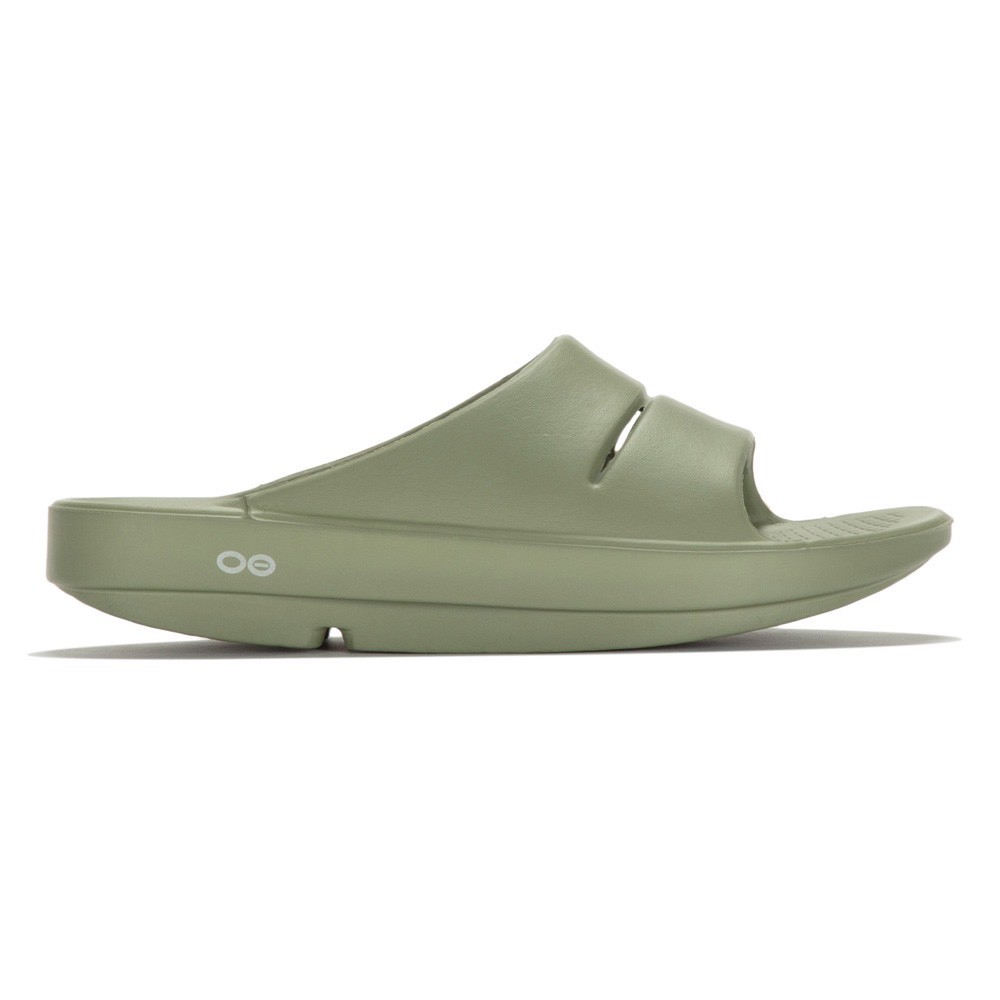 Dép phục hồi sức khoẻ chính hãng OOFOS - Dép Unisex Healthy Olive Green - Xanh rêu