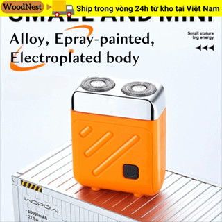Máy cạo râu Mini WOODNEST, Máy cạo râu điện cạo râu khô ướt TYPE-C, Máy cạo râu nổi có thể sạc lại vòng đôi chống nước