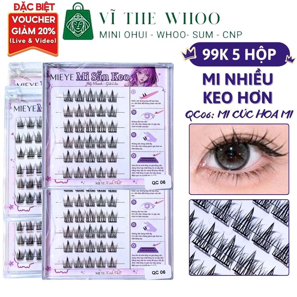 [99k/5 Hộp] Lông Mi Giả CÓ KEO SẴN, Mẫu Mi Cúc Hoạ Mi, Tự Nhiên Sợi Tách Rời Nhiều Kiểu Dáng Lựa Chọ
