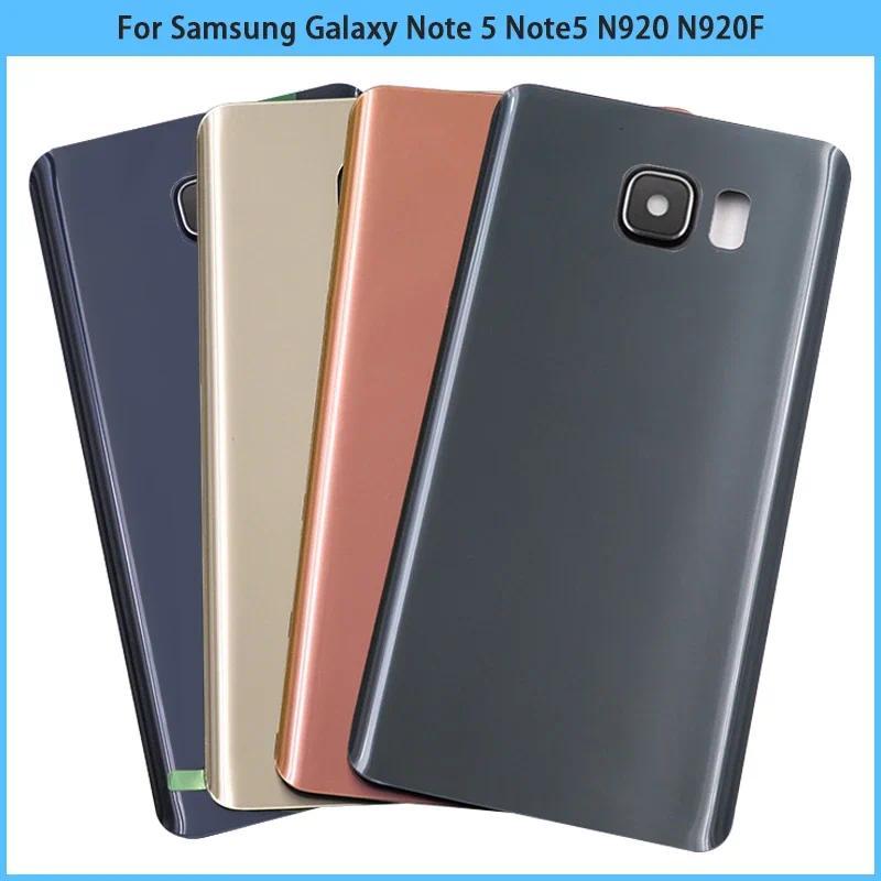 Mới Cho Samsung Galaxy Note 5 N920 N920F Pin Mặt Sau Cửa Sau Note5 3D Kính Bảng Điều Khiển Nhà Ở Ốp 
