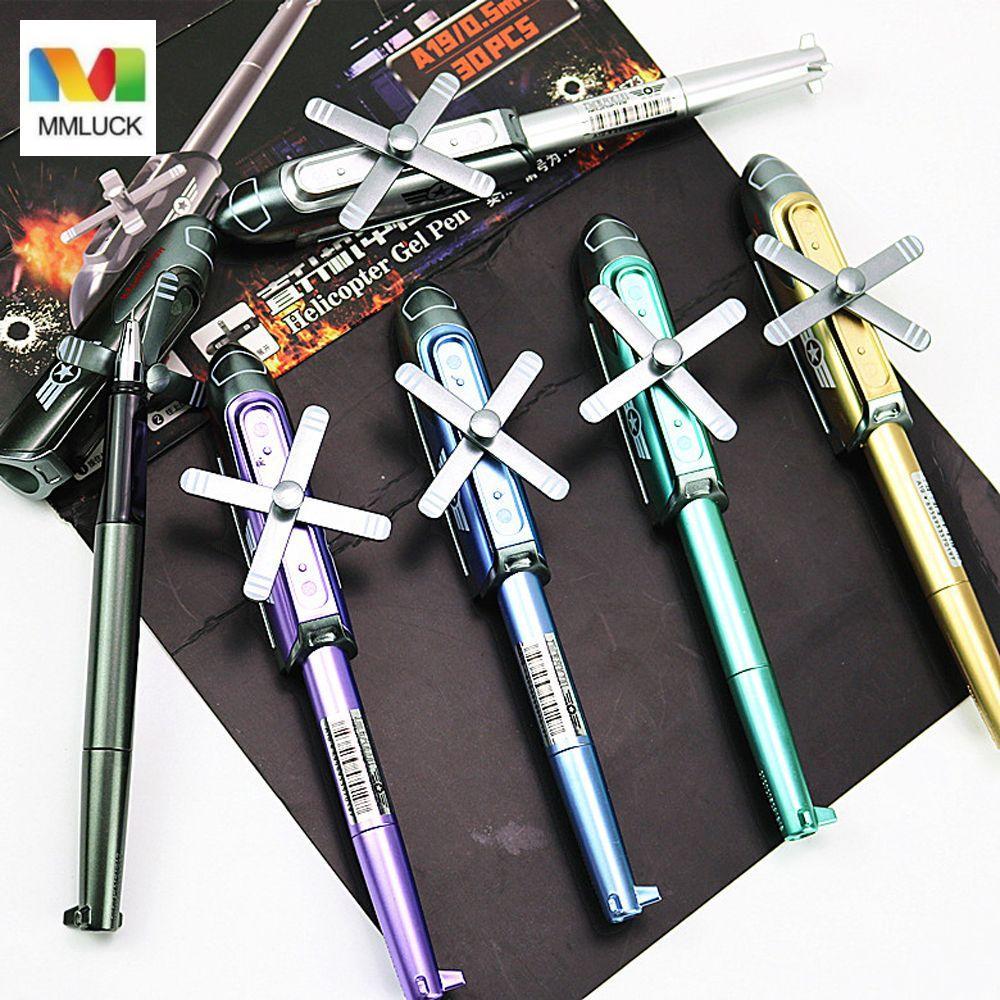 MMLUCK Mực Đen Bút Gel Sáng Tạo Máy Bay Hình Nhanh Khô Bé Trai 0.5mm Máy Bay Tiêm Kích Dung Tích Lớn