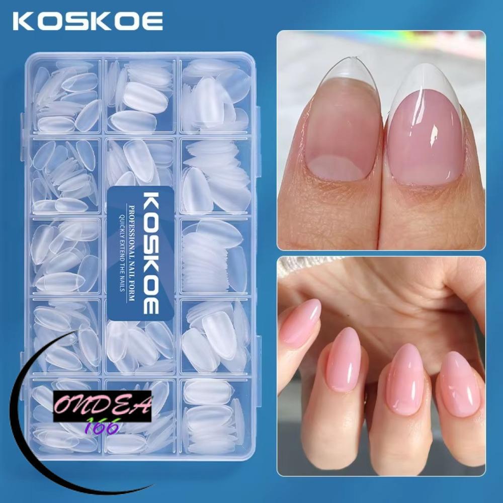 ONDEAL66 300 Cái / hộp Móng Tay Giả, Full Cover Móng Tay Ngắn Giả, Siêu Mỏng Hạnh Nhân Hình Bầu Dục 