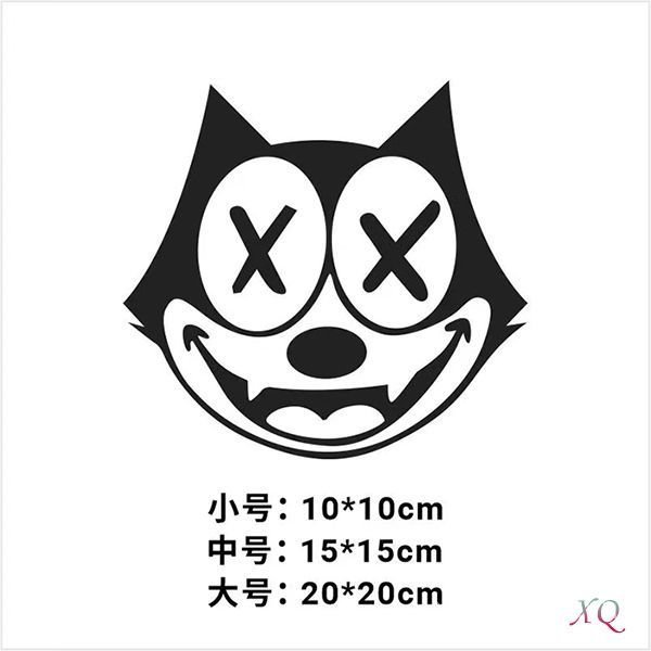 FELIX FELIX Mèo Xe Dán Vòng Hoa Đường Phố Xu Hướng Văn Hóa Miếng Dán Retro Xe Máy Xe Máy Miếng Dán P