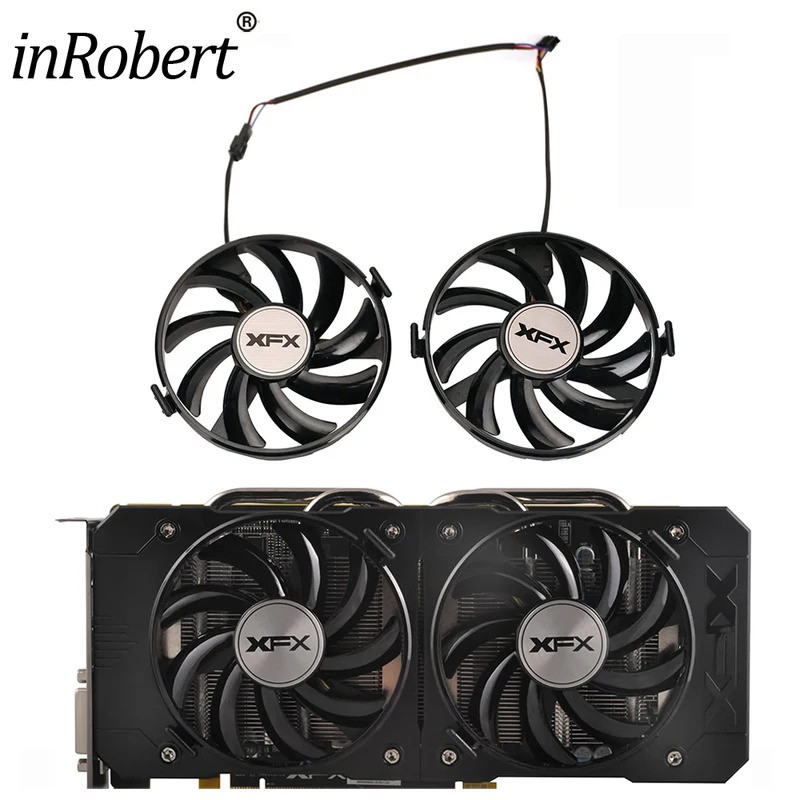 2 Cái / lốc Quạt Làm Mát Thay Thế Cho XFX Radeon R9 370X 380X R7 350 360 370 RX 460 560 Card Đồ Họa 
