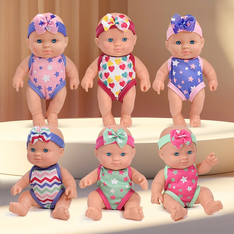 20cm Thực Tế Mini Silicone Búp Bê Làm Dịu Mô Phỏng Bé Búp Bê Trẻ Em Cao Su Mềm Đồ Chơi Quà Tặng