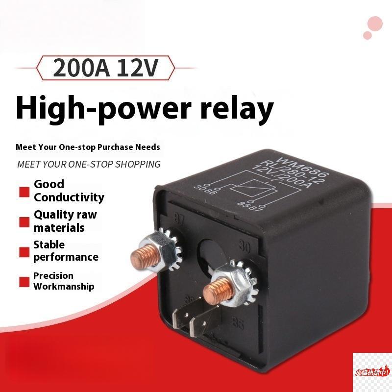 NOR 1 Cái 12V 24V Điện Ô Tô Rơ Le Khởi Động Dòng Điện Nặng 200A Công Suất Cao 4P Rơ Le Khởi Động Xe Rơ Le Mô Đun Rơ Le VN