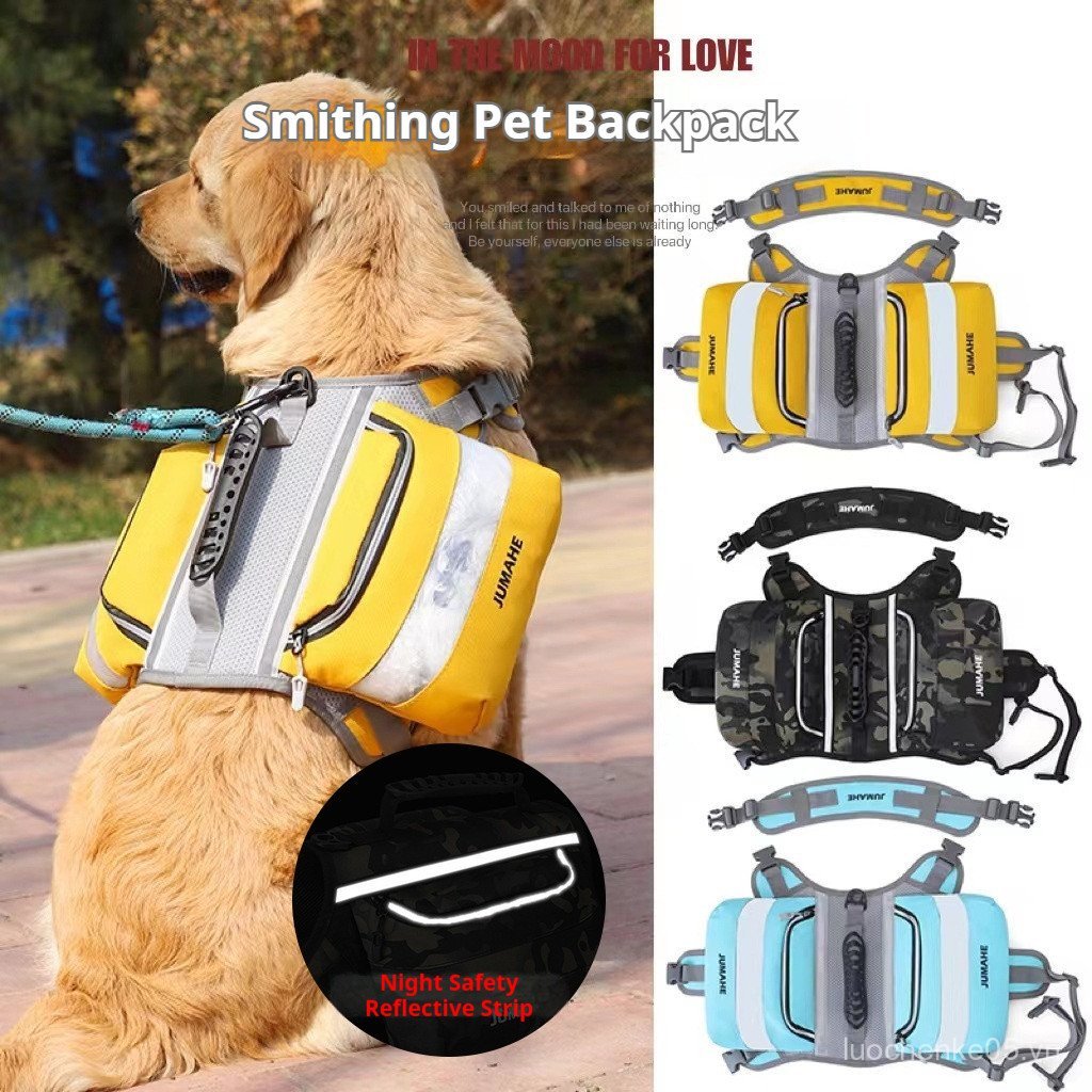 729 Pet Home Pet Outdoor Dog Túi kép Snack Chiến thuật Ba lô
