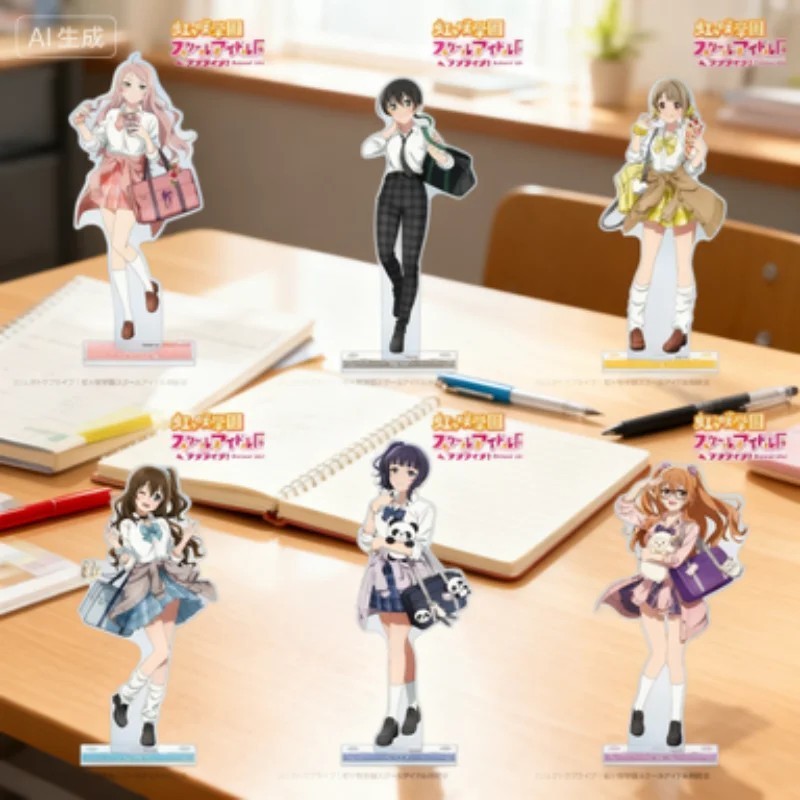 Standee Anime Love Live mô hình mica trang trí bàn học 15cm Shizuku Kanata Setsuna Nijigasaki Honoka