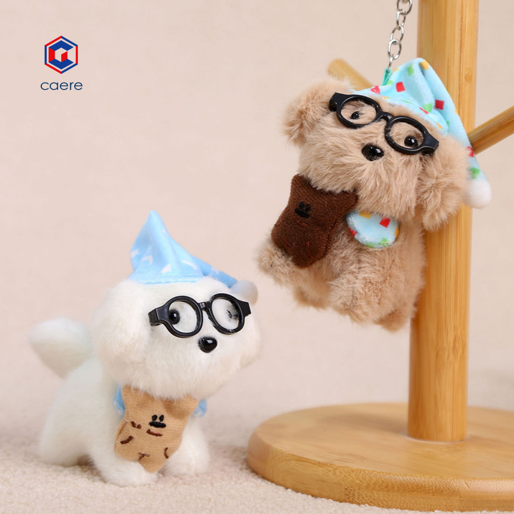 CA| Mặt dây chuyền búp bê Móc khóa Star Nightcap Doll Dễ thương Chó ngủ sang trọng Móc khóa có mũ Yế