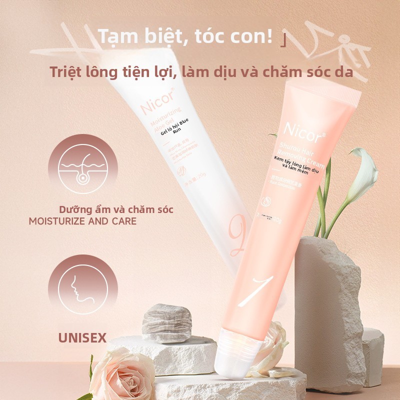 Kem tẩy lông nam nữ Nicor|Di động nhẹ nhàng chuyên dụng|Da nhạy cảm nhẹ nhàng có sẵn|Kem tẩy lông gi