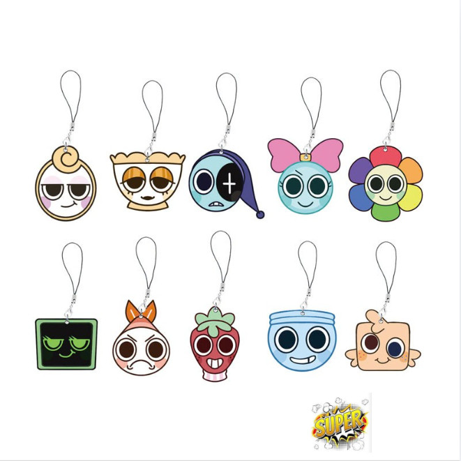 Treo điện thoại Dandys World Mobile Phone Charms Acrylic Key Ring Shrimpo Astro Connie Artro Sprout 