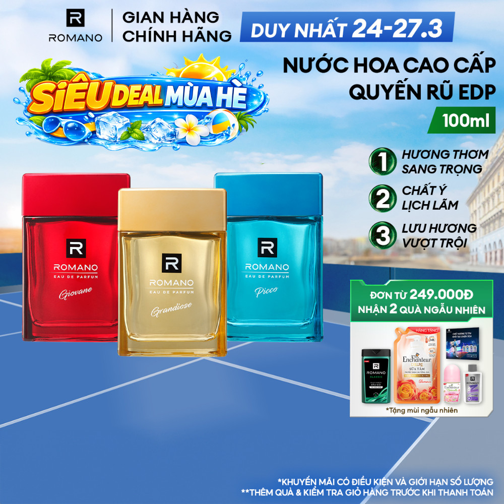 Nước hoa Cao Cấp Dành Cho Nam EDP Romano Giovane / Picco / Grandiose 100ML