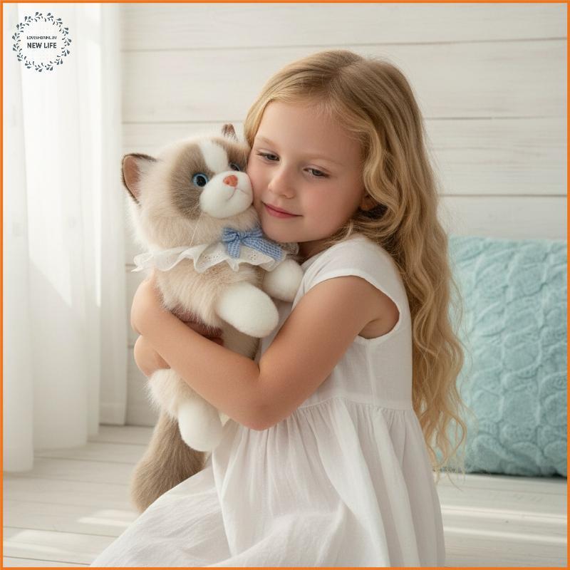 [LS] Búp bê Ragdoll mô phỏng búp bê Ragdoll có yếm Đồ chơi nhồi bông đáng yêu cho bàn làm việc phòng