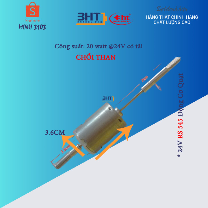Mô tơ quạt 12v - sử dụng bình ắc quy DC (12v)
