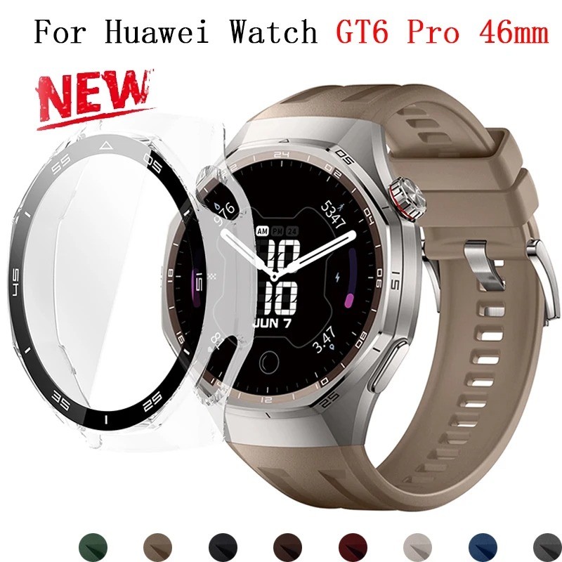 Ốp Đồng Hồ Cho Huawei GT6Pro GT 6Pro PC Case + Kính Cường Lực Bảo Vệ Màn Hình Cho Huawei GT6 Pro Vỏ 