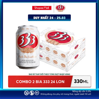 Nồng Độ Cồn 5.3% - Combo 2 Thùng 24 Lon Bia 333 330ml