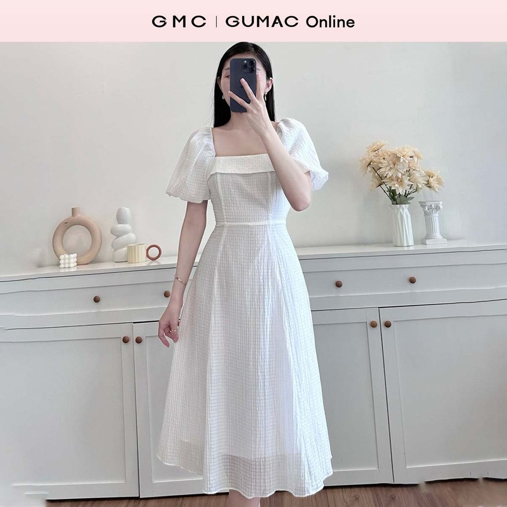 Đầm nữ dáng xòa thiết kế tay phồng thời trang GUMAC LDE0604