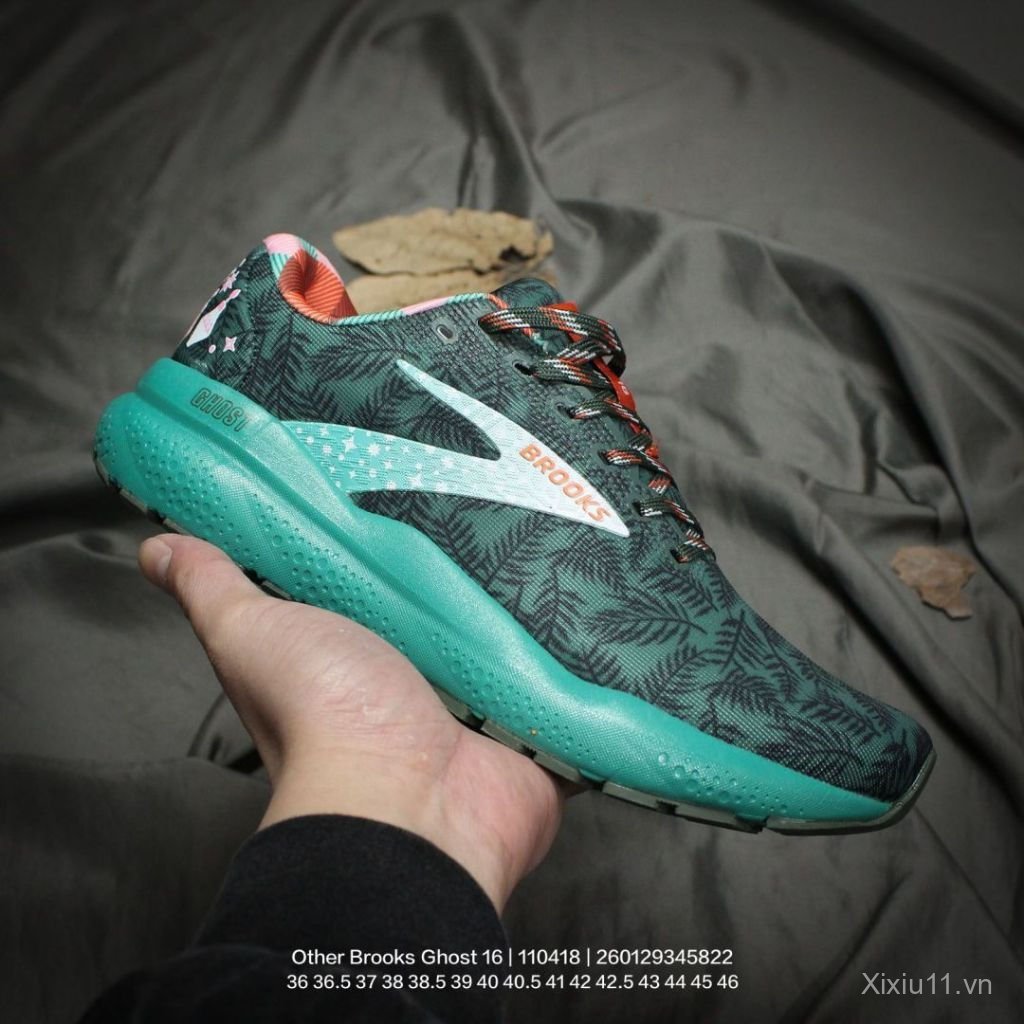 Giày chạy bộ Brooks Ghost 16 màu xanh đậm, đệm thấp